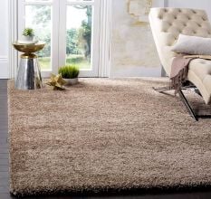 Modern Beige Shaggy Hall Rug